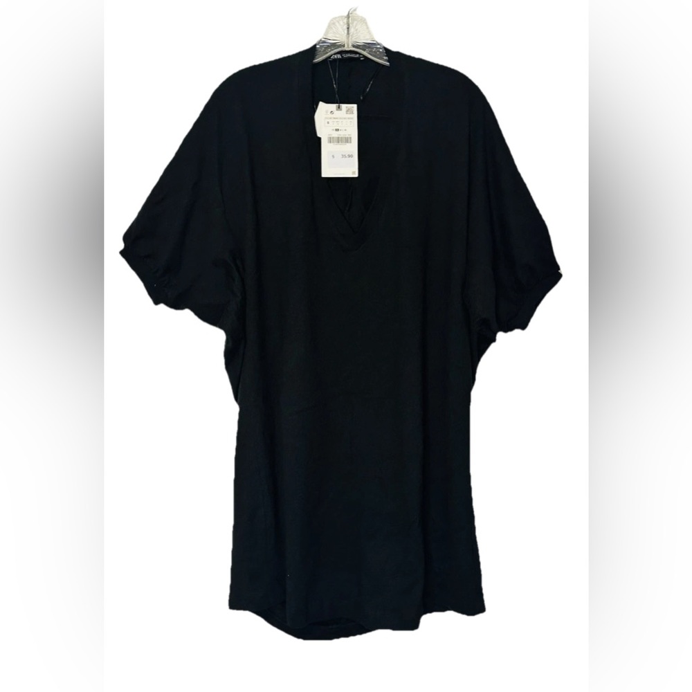 ZARA Dress Join Life Size S Women's Dress Black Short Sleeve / Long Blouse New